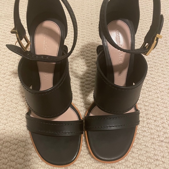 Alexander McQueen Black No.13 Flower Wedge Sandal - Picture 5 of 9